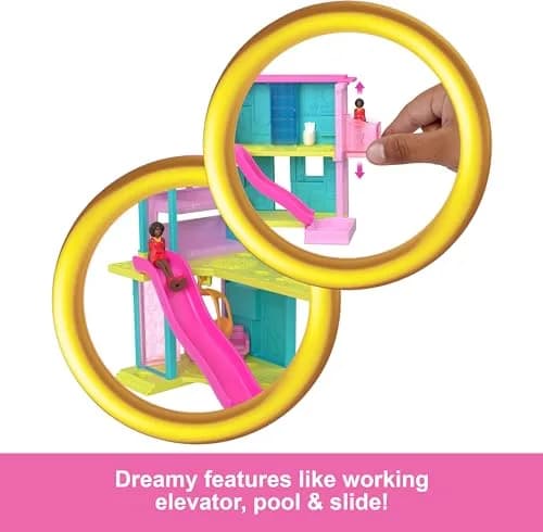 Barbie Mini BarbieLand Doll House Sets, Mini Dreamhouse with Surprise 1.5-inch Doll, Furniture & Accessories, Plus Elevator & Pool | Imaginative Play for Kids 4+ thumbnail 3