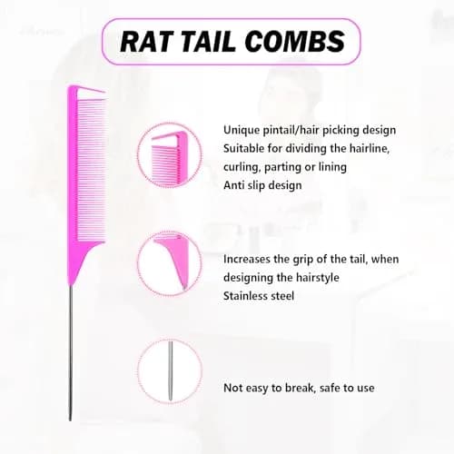 DAN Technology Hair Styling Kit - Hot Comb, Edge Brush, Rat Tail Comb, Bristle Brush for Lace Front Wigs and Black Hair | Healthy, Fast & Long-Lasting (100-450°F) thumbnail 5