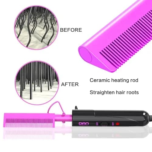 DAN Technology Hair Styling Kit - Hot Comb, Edge Brush, Rat Tail Comb, Bristle Brush for Lace Front Wigs and Black Hair | Healthy, Fast & Long-Lasting (100-450°F) thumbnail 2