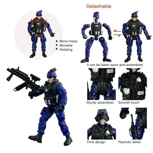 MQSTARSRISE Army Men Action Figures, Soldiers Toy for Boys Age 4-7 | Detachable, Realistic & Educational Playset thumbnail 3