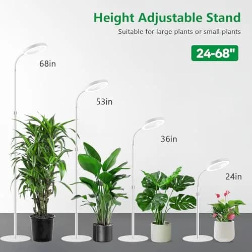 Aumtrly Full Spectrum LED Grow Light Stand 175cm (68") | 3 Lighting Modes, 5 Dimming Levels, 16-Hour Timer thumbnail 5