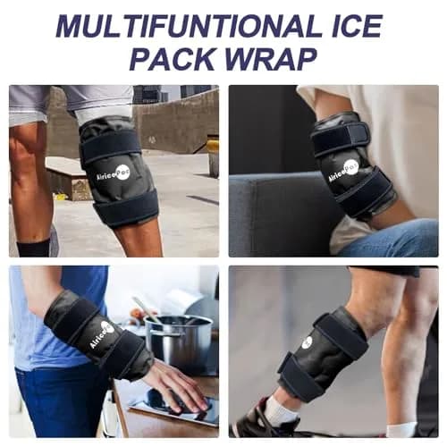 AiricePac Knee Ice Pack Wrap 2-Pack | Reusable Gel Cold Compress for Pain Relief & Injury Recovery thumbnail 5