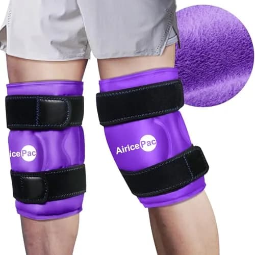 AiricePac Purple Gel Ice Pack for Knee Pain Relief 2 Count | Reusable Cold Compress Therapy for Injuries thumbnail 1