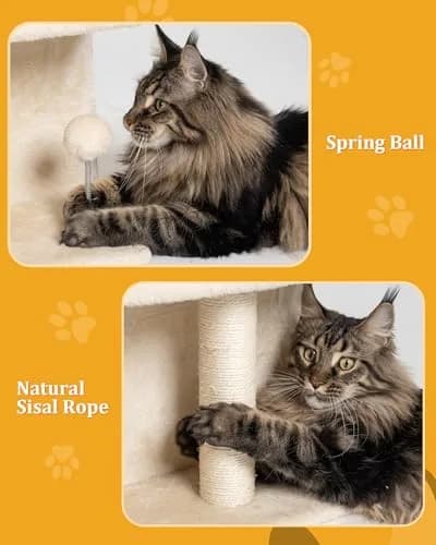 Aechonow Cat Tree Tower for Large Cats | Spacious Perch & Condo, Senior-Friendly, Sisal Scratching Surface thumbnail 5