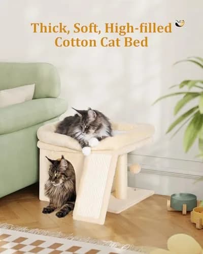 Aechonow Cat Tree Tower for Large Cats | Spacious Perch & Condo, Senior-Friendly, Sisal Scratching Surface thumbnail 2