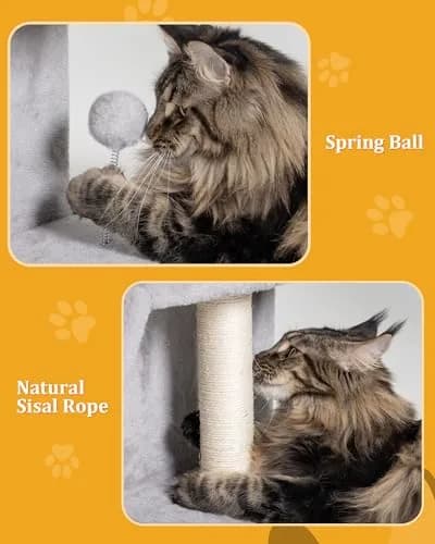 Aechonow Cat Tree Tower for Large Cats | Spacious Perch & Condo, Senior-Friendly, Sisal Scratching Surface thumbnail 6