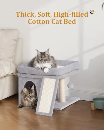 Aechonow Cat Tree Tower for Large Cats | Spacious Perch & Condo, Senior-Friendly, Sisal Scratching Surface thumbnail 2
