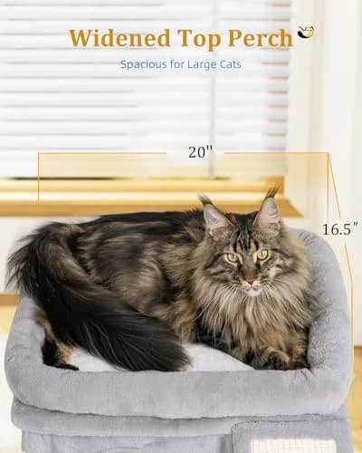 Aechonow Cat Tree Tower for Large Cats | Spacious Perch & Condo, Senior-Friendly, Sisal Scratching Surface thumbnail 3