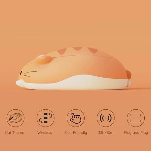 Akko Orange KATE Wireless Gaming Mouse Tri-Mode BT3.0/BT5.0/2.4G Cute Optical Cordless Cartoon Mice for Computer/Laptop/Desktop/PC, Compatible with Mac/Win thumbnail 8