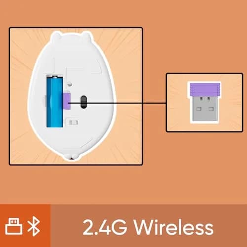 Akko Orange KATE Wireless Gaming Mouse Tri-Mode BT3.0/BT5.0/2.4G Cute Optical Cordless Cartoon Mice for Computer/Laptop/Desktop/PC, Compatible with Mac/Win thumbnail 3