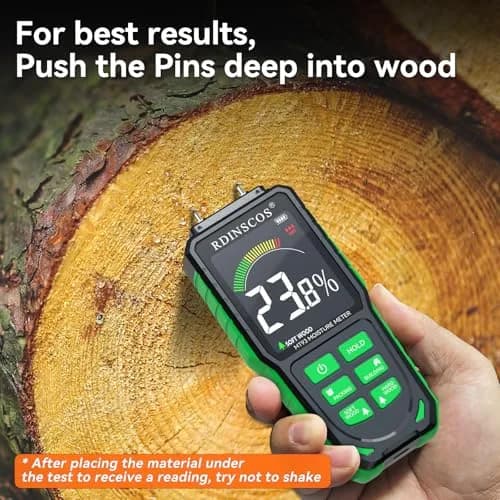 RDINSCOS MT93 Wood Moisture Meter Rechargeable Detector | Pin Type for Wood, Drywall, Firewood thumbnail 5