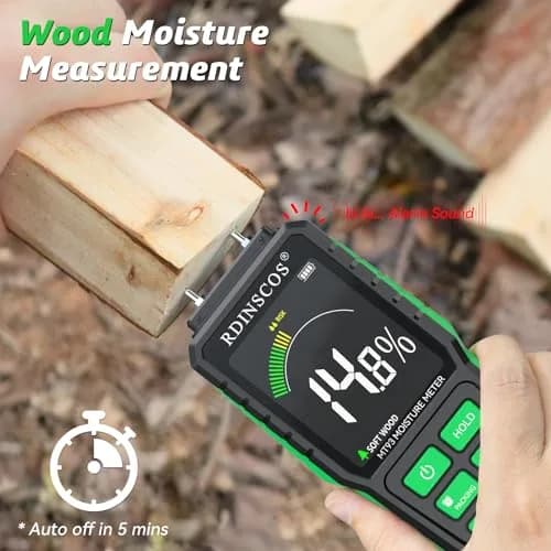 RDINSCOS MT93 Wood Moisture Meter Rechargeable Detector | Pin Type for Wood, Drywall, Firewood thumbnail 2
