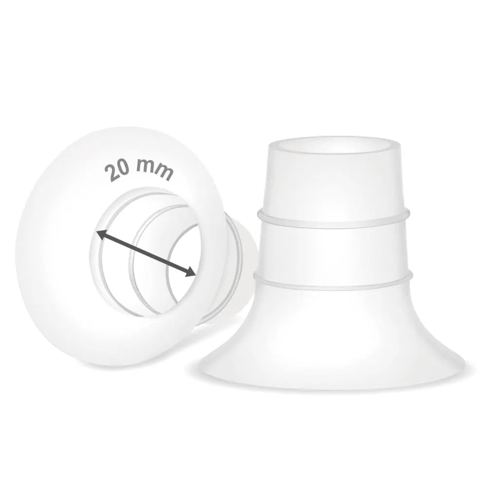 Maymom 20mm Flange Inserts for Elvie & Medela Pumps | BPA-Free Silicone (2-Pack, Semi-Clear Short) — Semi-clear Short