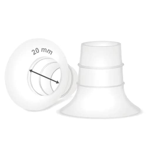 Maymom 20mm Flange Inserts for Elvie & Medela Pumps | BPA-Free Silicone (2-Pack, Semi-Clear Short) thumbnail 1