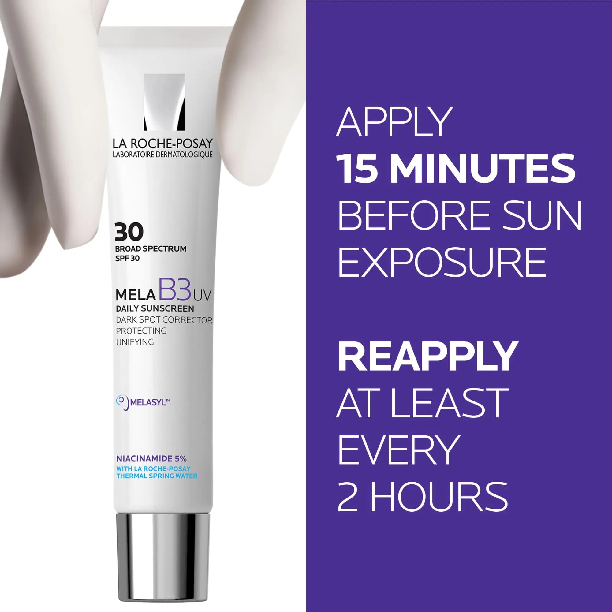 La Roche-Posay Mela B3 UV Daily Sunscreen SPF 30 with Melasyl & Niacinamide, Face Moisturizer 40ML | Corrects Dark Spots & Protects Sun Damage - view 3