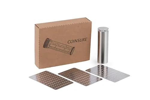COINSURE Crypto Seed Phrase Storage, 24 Words Seed Backup for Bitcoin Ethereum Crypto Wallet, 304 Stainless Steel Capsule, BIP39 Compatible | Secure & Durable thumbnail 7