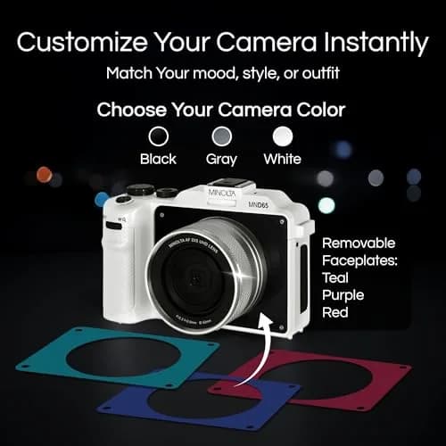 Minolta MND65 56MP Camera with Dual-Lens Selfie | 4K Video & 18X Zoom thumbnail 5
