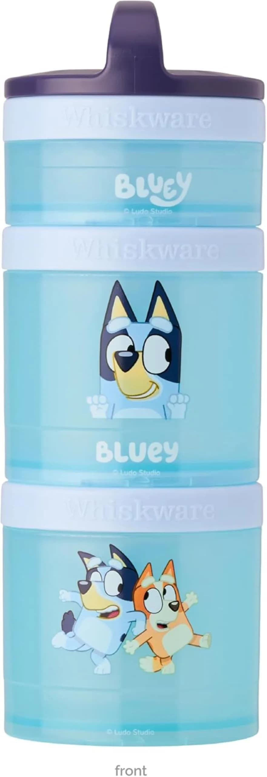 Whiskware Bluey Snack Containers, 3 Stackable Snack Cups (1/3 Cup, 1 Cup, 1 Cup) | Durable & Mess-Free for Kids - main product image