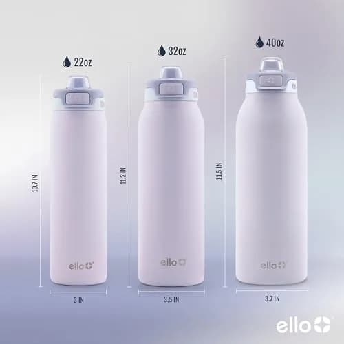 Ello Pop & Fill 650ml (22oz) Stainless Steel Water Bottle with Straw Lid | Aurora thumbnail 5