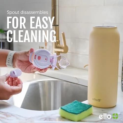 Ello Pop & Fill 650ml (22oz) Stainless Steel Water Bottle with Straw Lid | Aurora thumbnail 9