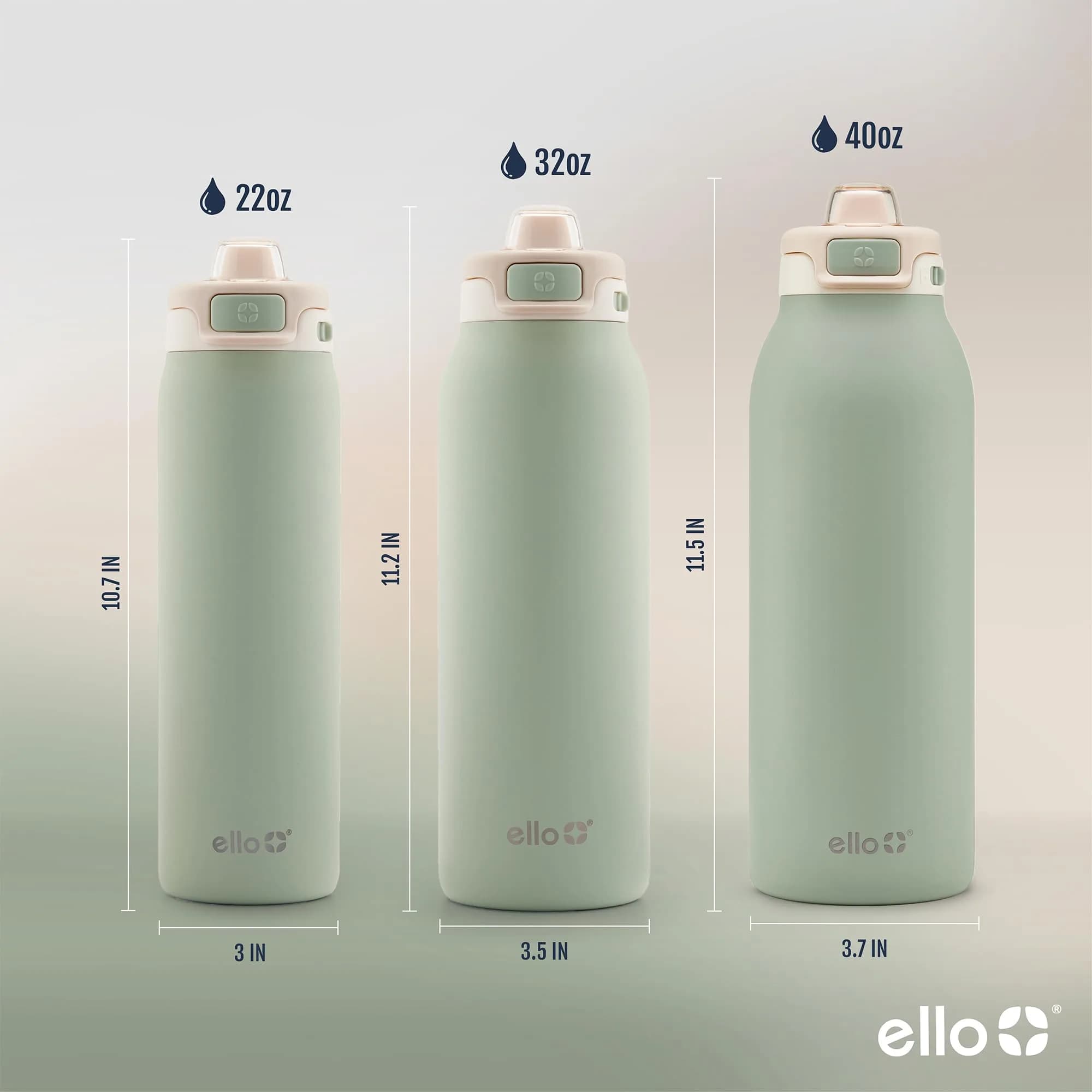 Ello Pop & Fill Insulated Stainless Steel Water Bottle 650ml (22oz) | Sip or Chug, Pistachio - view 5