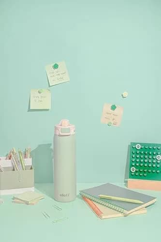 Ello Pop & Fill Insulated Stainless Steel Water Bottle 650ml (22oz) | Sip or Chug, Pistachio thumbnail 9