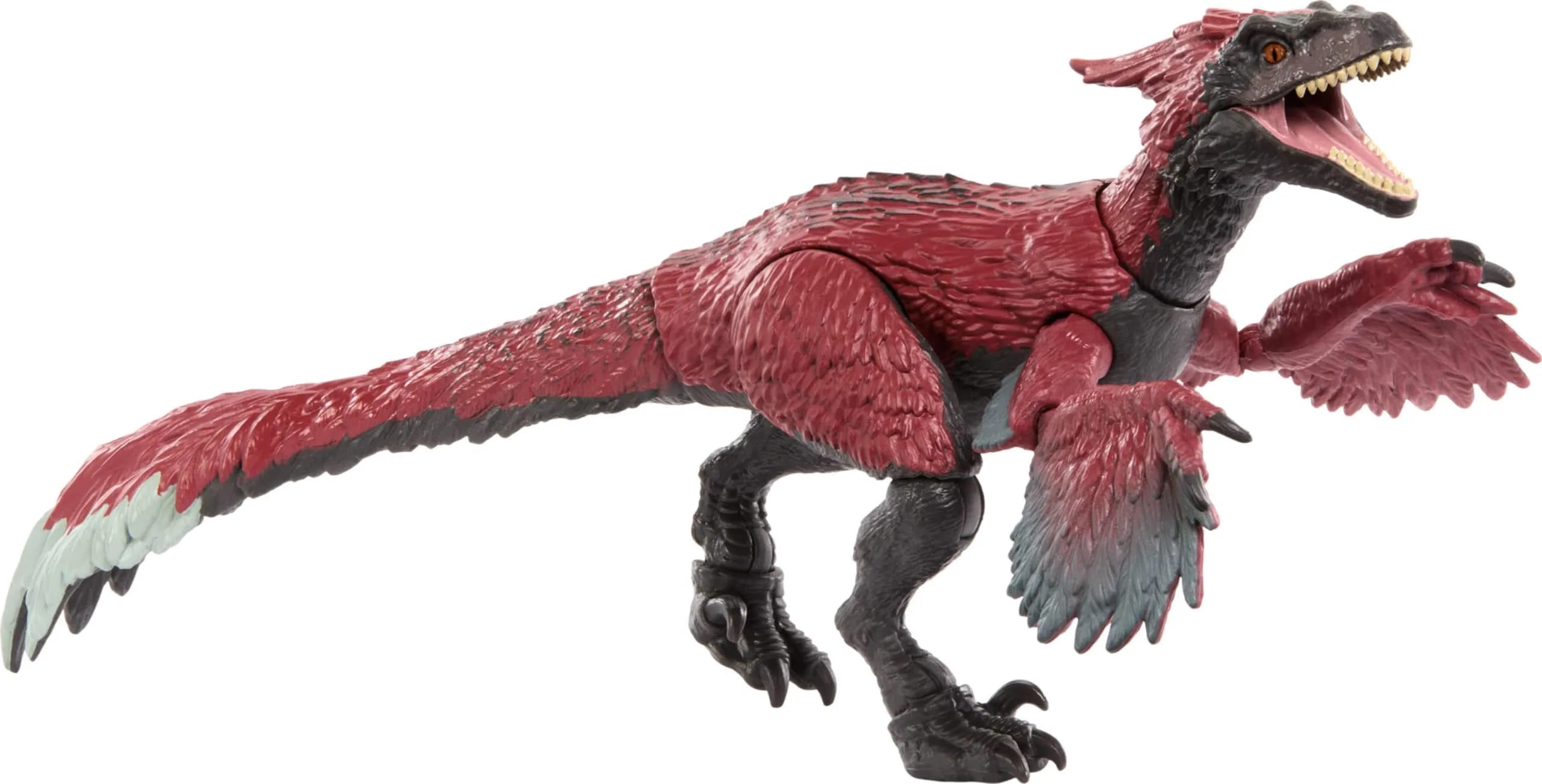 Mattel Jurassic World Hammond Collection Pyroraptor Dinosaur Figure 20.8 cm (8.2 inches) | Highly Posable Action Figure with Glass Eyes & Wired Tail — Multicolor