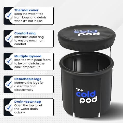 The Cold Pod Ice Bath Tub for Athletes 88 Gallons | Cold Water Recovery Pool with Cover thumbnail 5