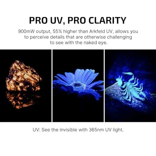OLIGHT Arkfeld Pro Rechargeable EDC Flat Flashlight, Racing Stripes CW | 1300 Lumens White, UV, Green Beam thumbnail 5