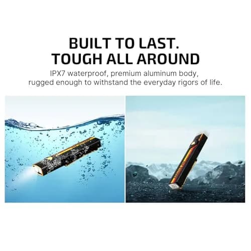 OLIGHT Arkfeld Pro Rechargeable EDC Flat Flashlight, Racing Stripes CW | 1300 Lumens White, UV, Green Beam thumbnail 7