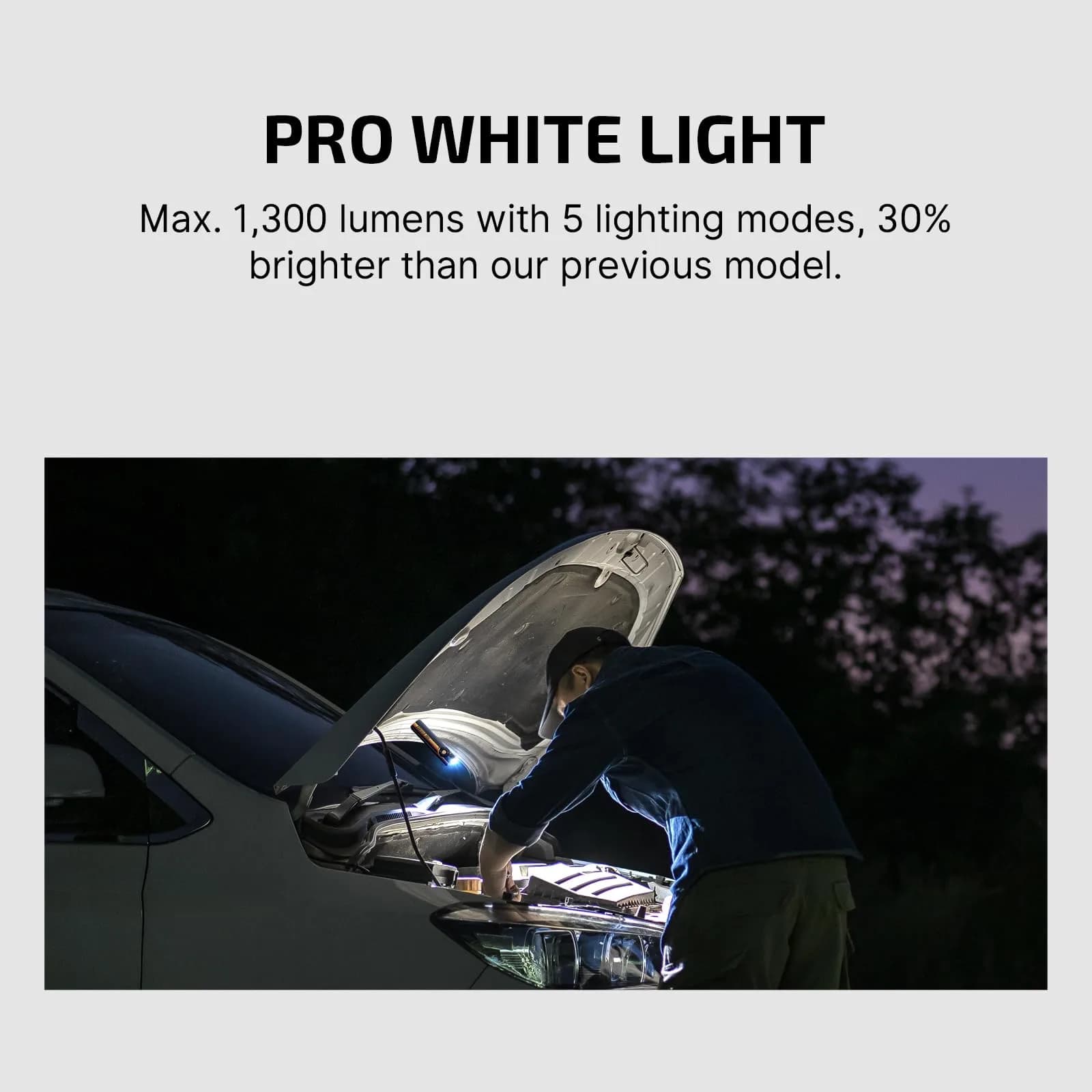 OLIGHT Arkfeld Pro Rechargeable EDC Flat Flashlight, Racing Stripes CW | 1300 Lumens White, UV, Green Beam - view 2