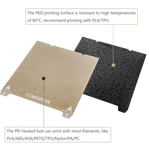 Comgrow Double Sided PEO PEI Spring Steel Sheet 235x235mm | For Ender 3 V3 SE/K1/KE Printers thumbnail 8