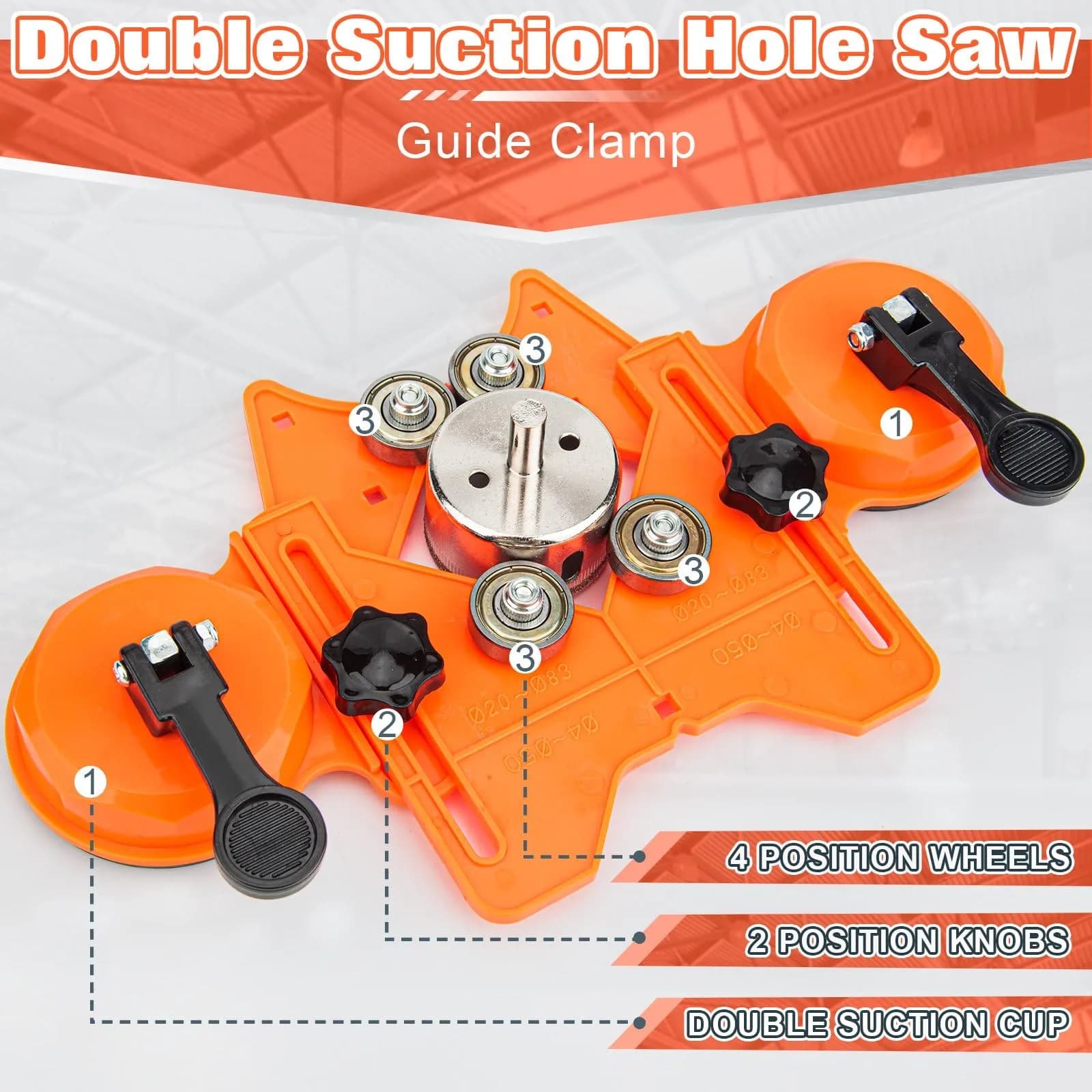 S<bos>derm Orange Diamond Hole Saw Kit for Glass, Tile, Stone & Granite (10 Pcs, 3mm-30mm) - view 3