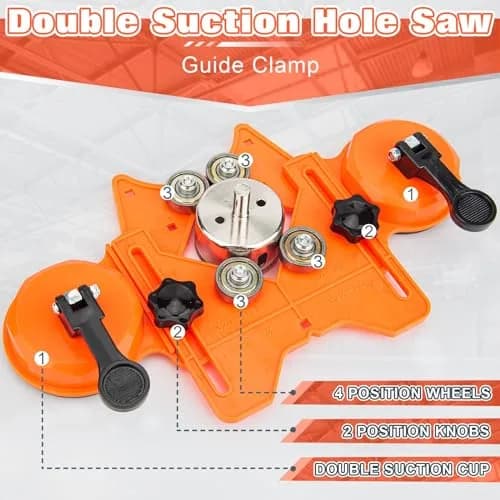 Sermderm Diamond Hole Saw Kit for Tile, Glass, Ceramic, Granite & Marble | 15-Piece Set with Double Suction Cups thumbnail 3