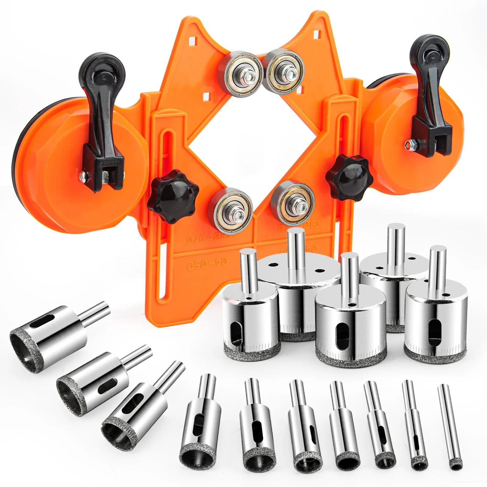 Semderm Diamond Hole Saw Set 10 PCS 3mm-30mm (1/4"-1 1/5") | Cuts Glass, Tile, Stone, Granite — Orange Diamond Hole Saw Kit