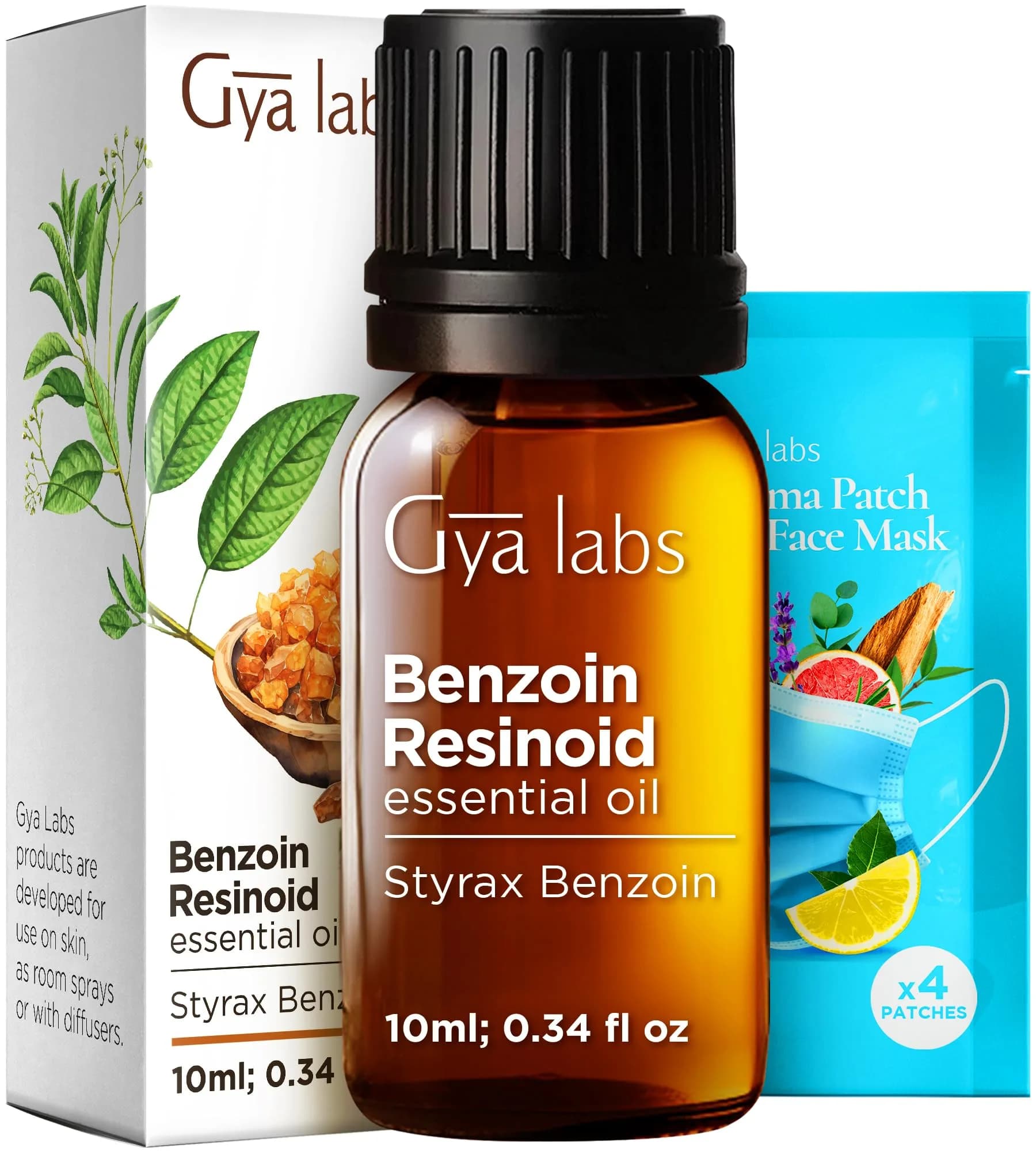 Gya Labs Benzoin Resinoid Essential Oil for Hair, Skin & Candle Making Scent (0.34 Fl Oz / 10 ml) | Sweet Vanilla Aroma for Diffusers - main product image