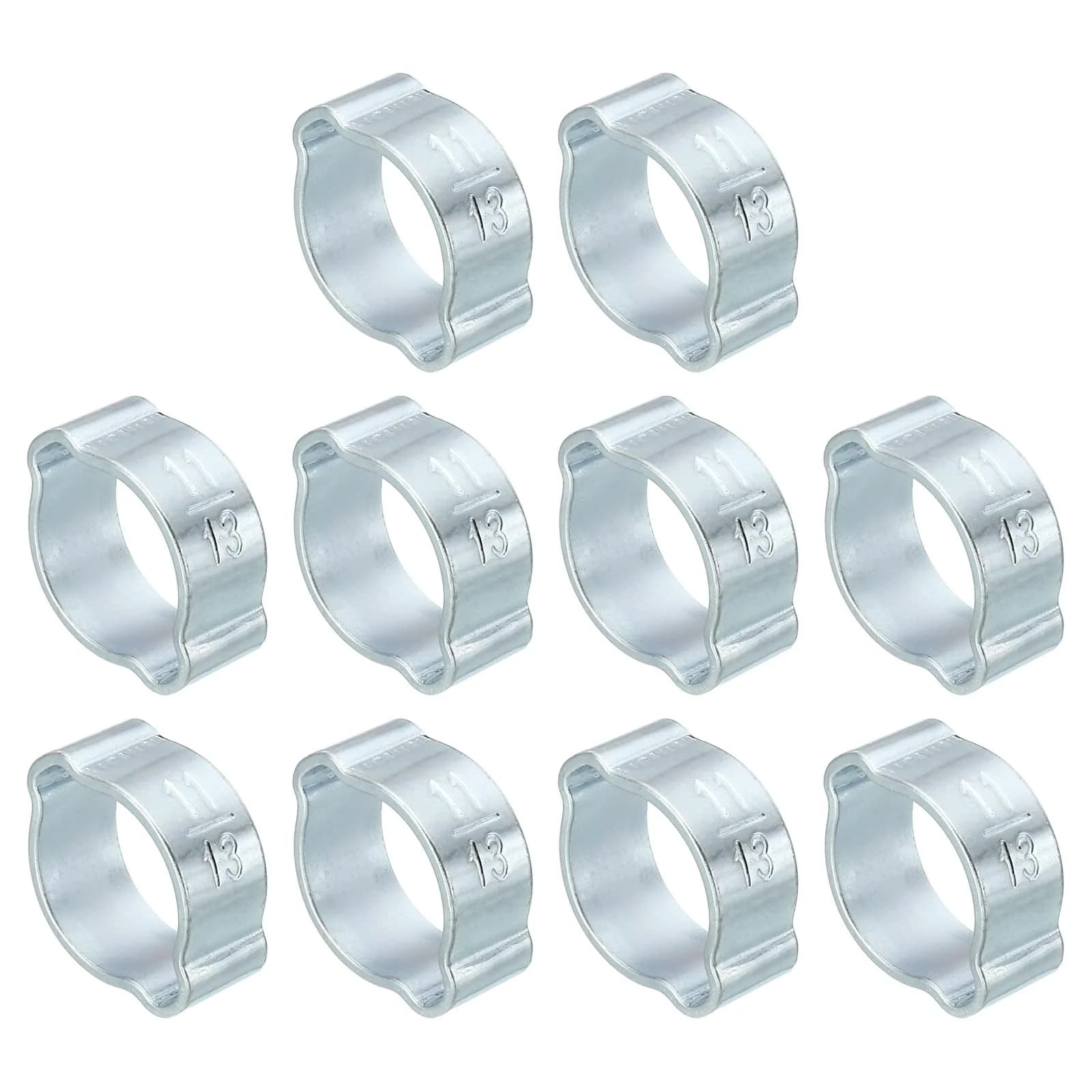 PATIKIL 30 Pack 11-13mm Double Ear Hose Clamp | Galvanized Steel, Corrosion-Resistant, 360° Pressure Distribution — 11-13mm
