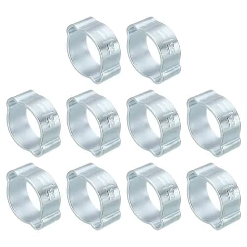 PATIKIL 30 Pack 11-13mm Double Ear Hose Clamp | Galvanized Steel, Corrosion-Resistant, 360° Pressure Distribution thumbnail 1