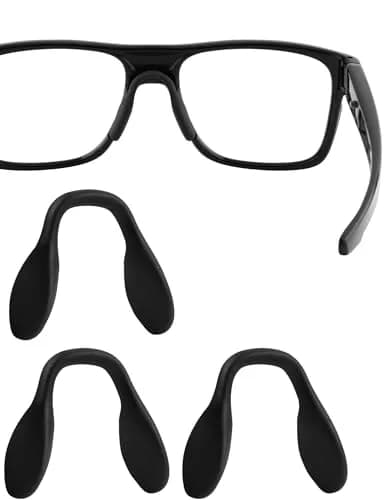 HILEEN Replacement Nose Pads for Oakley Sunglasses 3 Pieces Black | Push-in Mount Silicone thumbnail 1