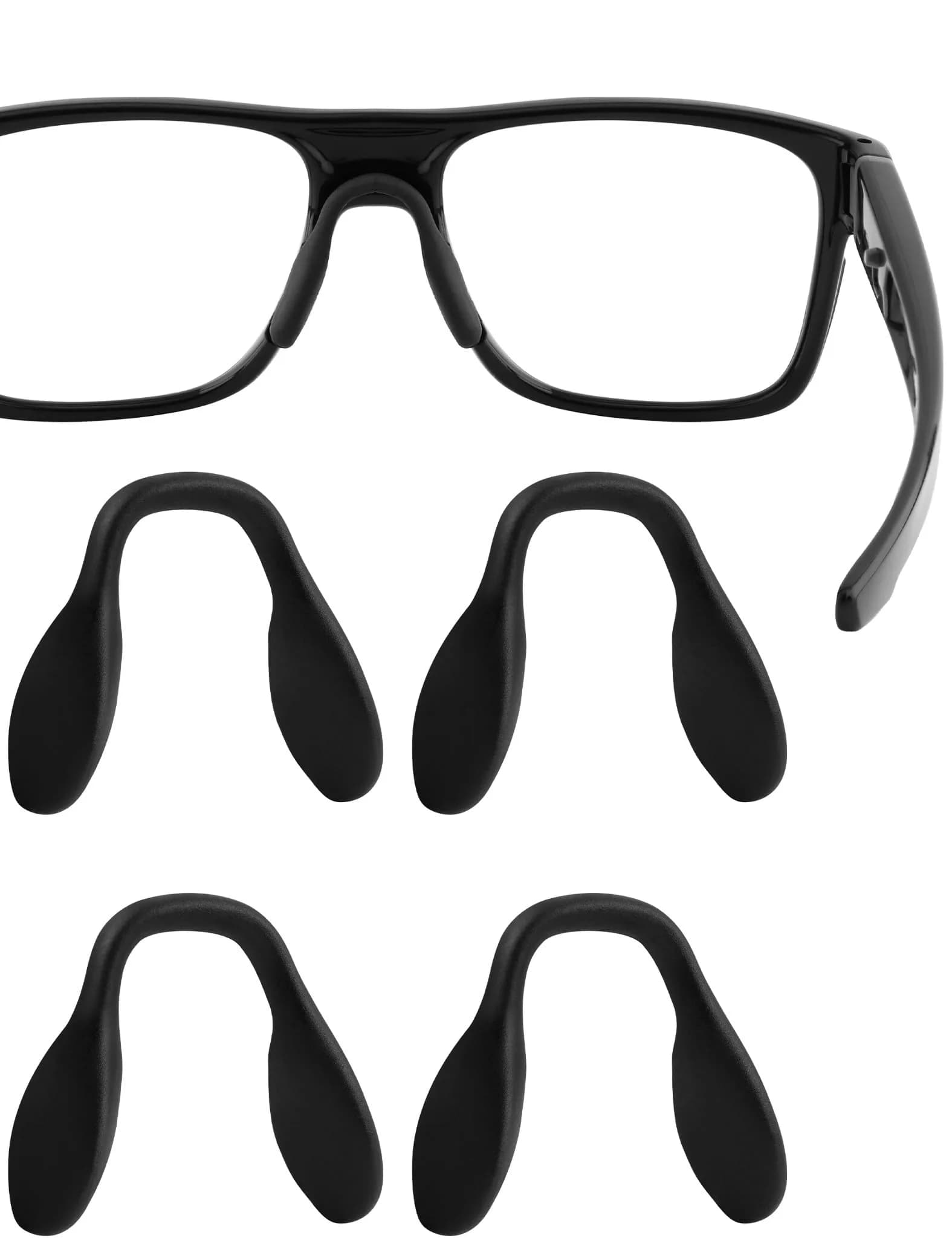 HILEEN Replacement Nose Pads for Oakley Sunglasses 4 Pieces Black | Push-in Mount Silicone - main product image