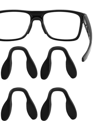 HILEEN Replacement Nose Pads for Oakley Sunglasses 4 Pieces Black | Push-in Mount Silicone thumbnail 1