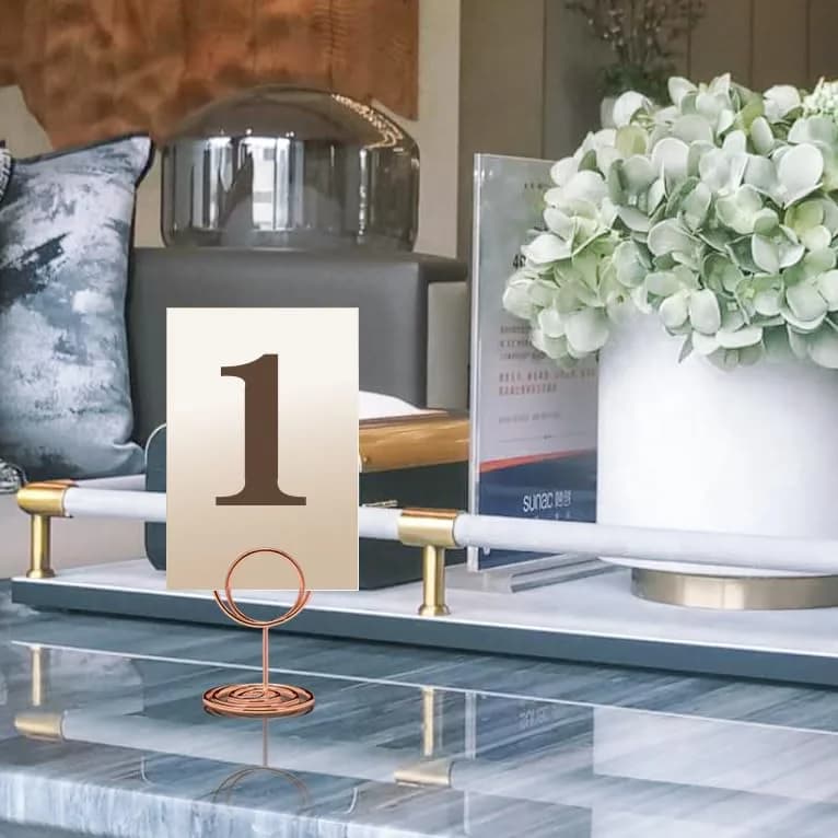 Jofefe Rose Gold Mini Place Card Holders, 5cm (1.97in) Height, 20-Pack | Stable Base for Weddings & Parties thumbnail 6