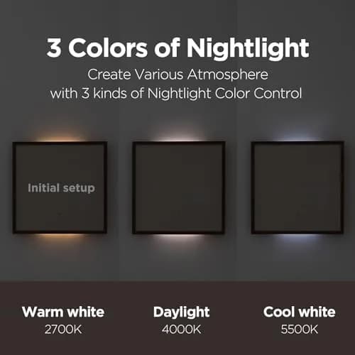 mooas Wooden Frame LED Silent Wall Clock 11.4 inches | Modern Digital with Nightlight & Alarm thumbnail 4