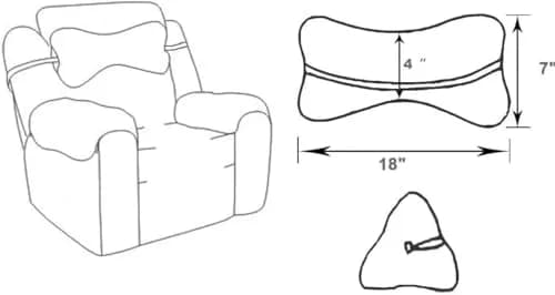 VCOMSOFT Adjustable Bone Shape Head Recliner Pillow 45.72cm (18") | Neck Support for Recliners thumbnail 12
