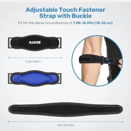 Rakiie Orthopedic Brace for Elbow Support | Adjustable Strap, Navy Blue (One Size) thumbnail 2