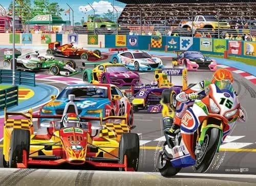 Ravensburger Racetrack Rally 60 Piece Jigsaw Puzzle for Kids | Unique Racing Theme, Ages 4+ thumbnail 1