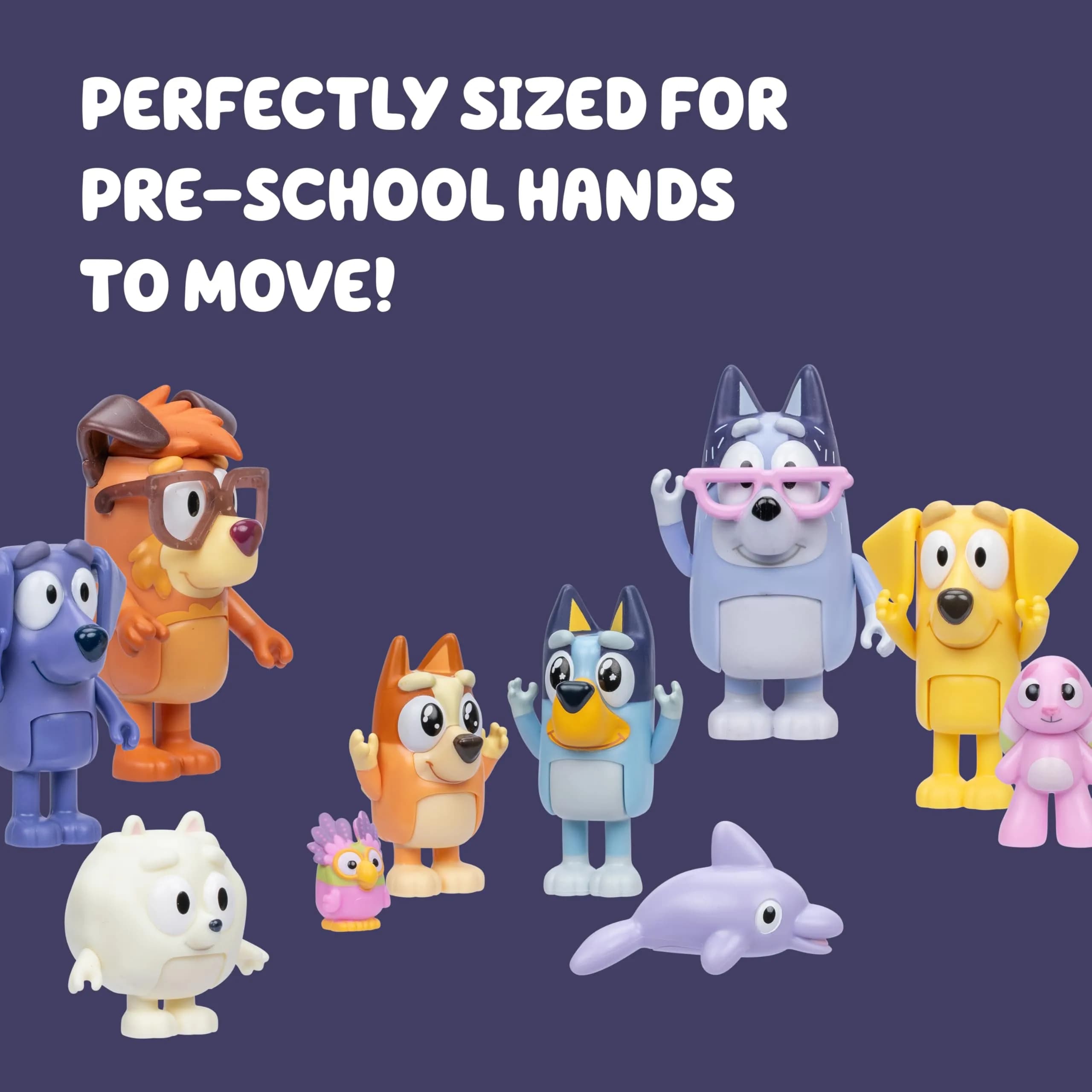 Bluey Super Fan Figurines Set, 12-Character Figure Pack | ASTM-Tested Toy Figures for Kids Ages 3+ - view 2