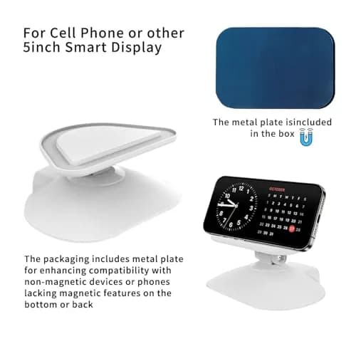 Dianves White Adjustable Stand for Echo Show 5 (3rd Gen) | Multi-Angle Rotation & Anti-Slip Base thumbnail 4