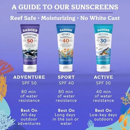 Badger Reef Safe Mineral Sunscreen SPF 50 85ml (2.9 Fl Oz) | Broad Spectrum UVA/UVB Protection thumbnail 8