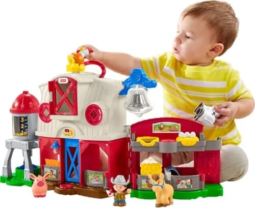 Fisher-Price Little People Caring for Animals Farm Playset | Toddler Farm Toy with Smart Stages (70-120 chars) thumbnail 1